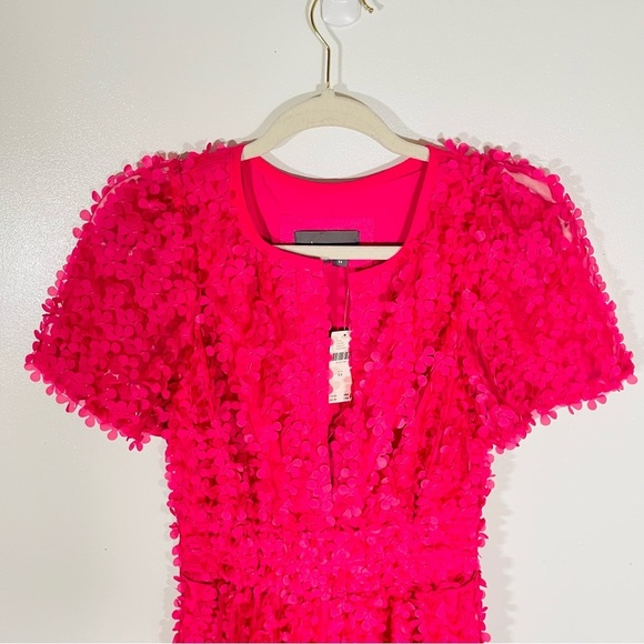 NEW Anthropologie Somerset Mini Dress Floral Appliqué Edition Pink Garden Party - Picture 6 of 10